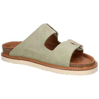 Genuins Hawaii Velour Pantolette in grün