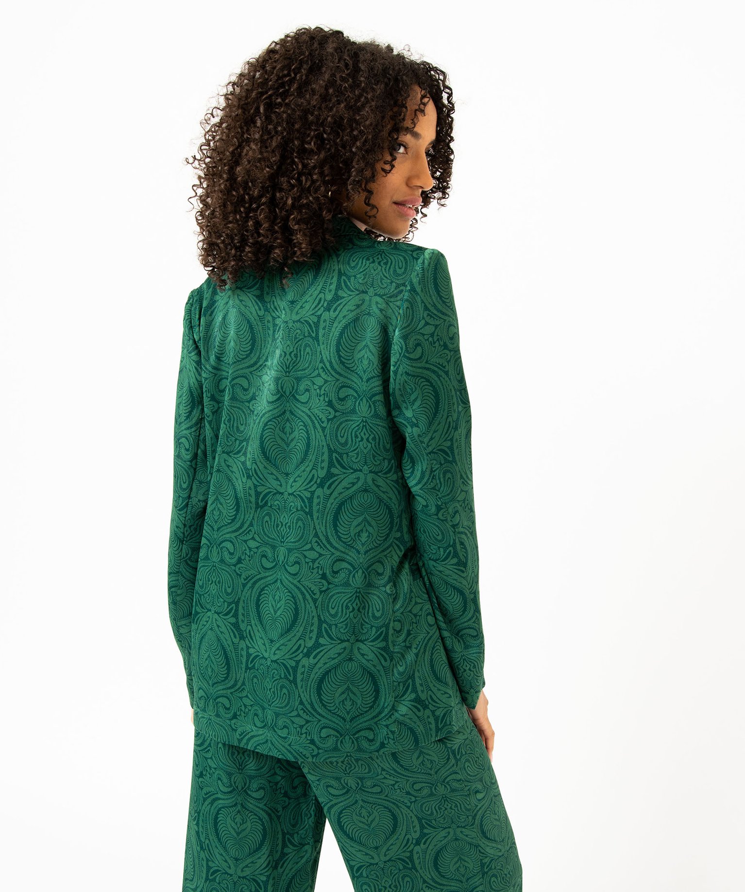 Veste blazer femme imprimée en matière satinée imprime | GEMO