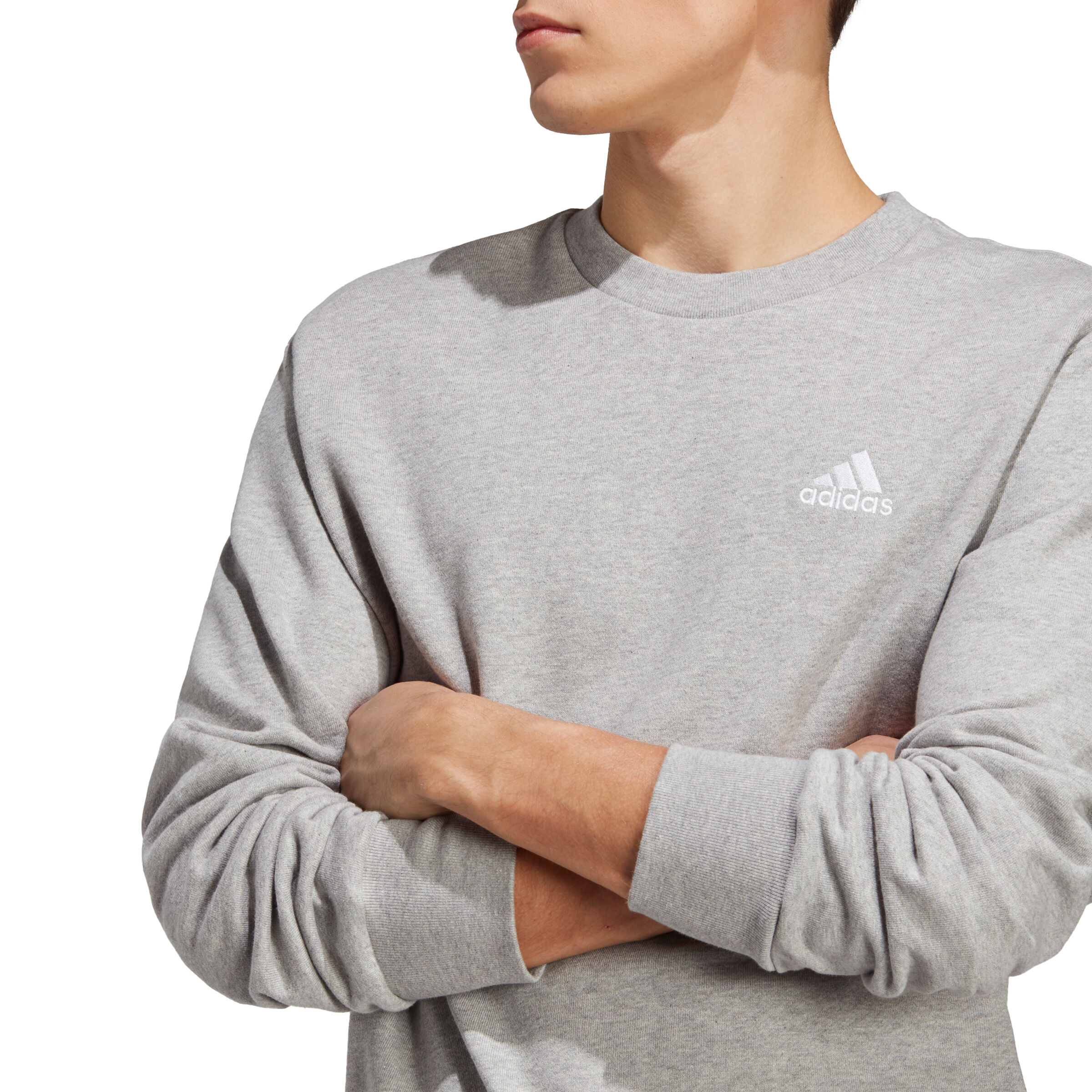 Essentials French Terry Embroidered Small Logo Sweatshirt Herren - Grau