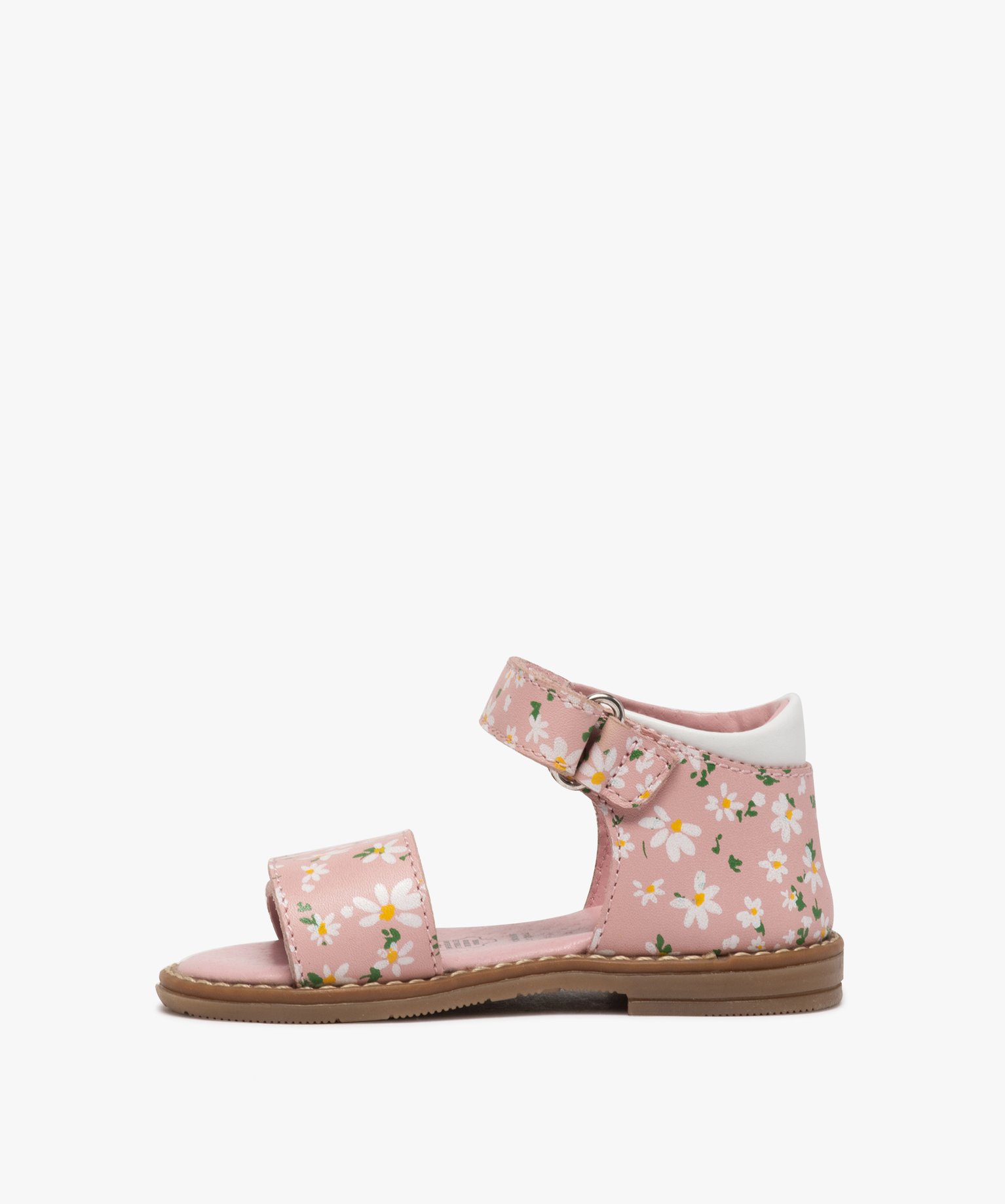Sandales bébé fille à talon fermé et brides en cuir impr... rose | GEMO