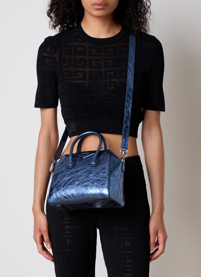 Givenchy Antigonia mini rokassoma no teļādas ar metālisku apdari