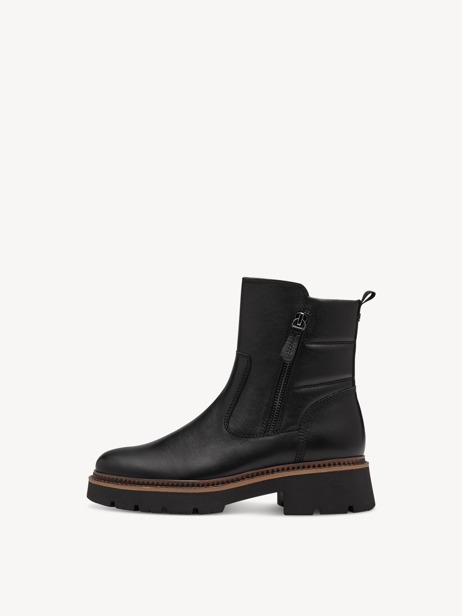 Bottine en cuir - noir