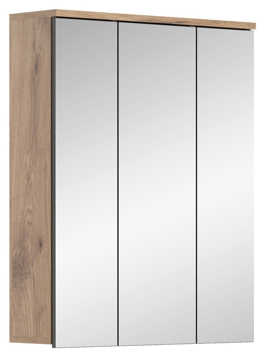 Badezimmerspiegelschrank Spiegelschrank, MARGA, Braun, B 66 cm, T 18 cm