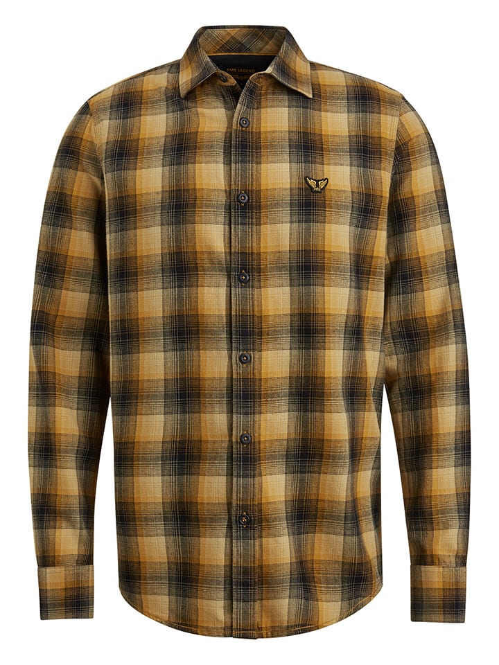 PME Legend Hemd in Schwarz/ Camel günstig kaufen