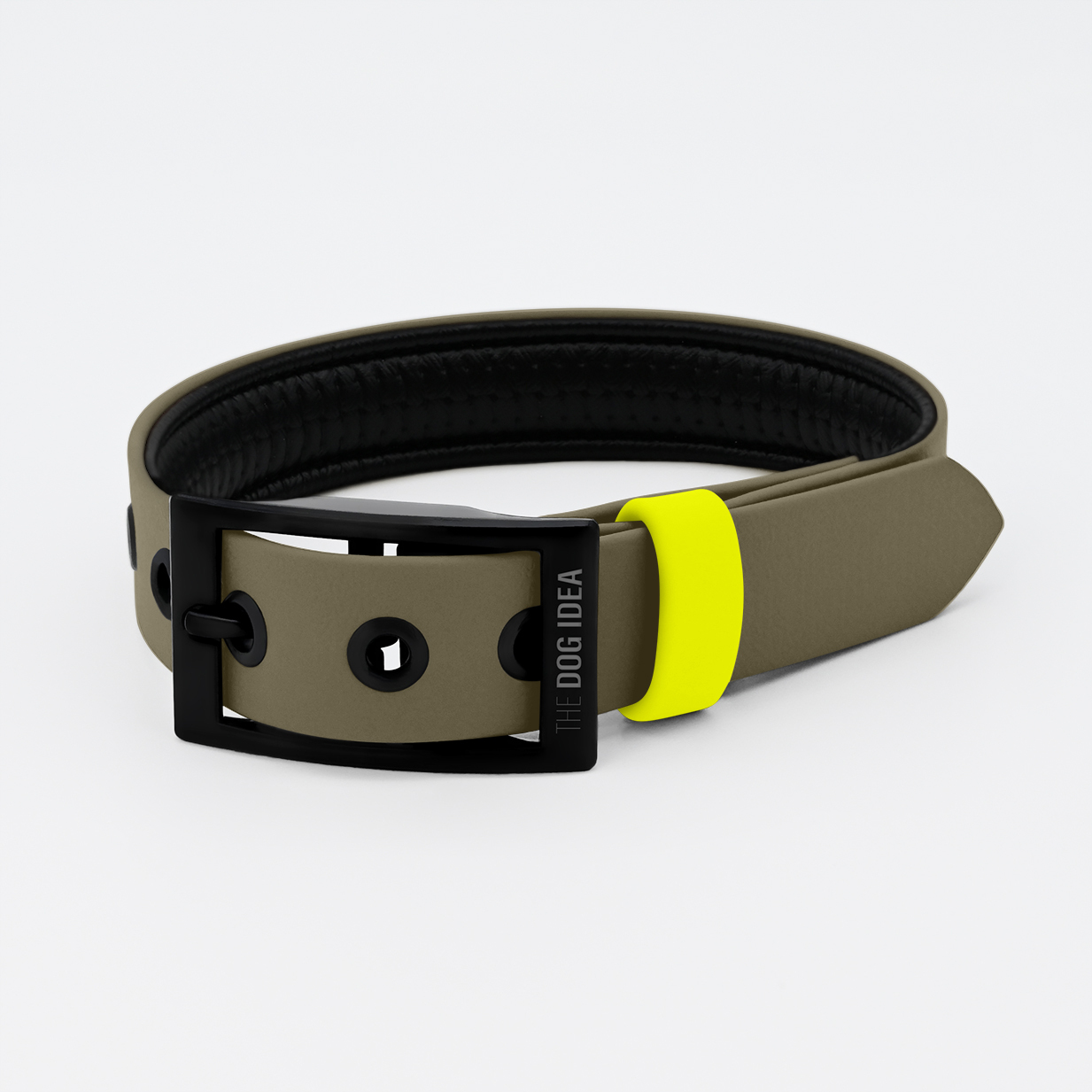 THE DOG IDEA Hundehalsbänder THE DOG IDEA Biothane Halsband Beige neon gelb XS