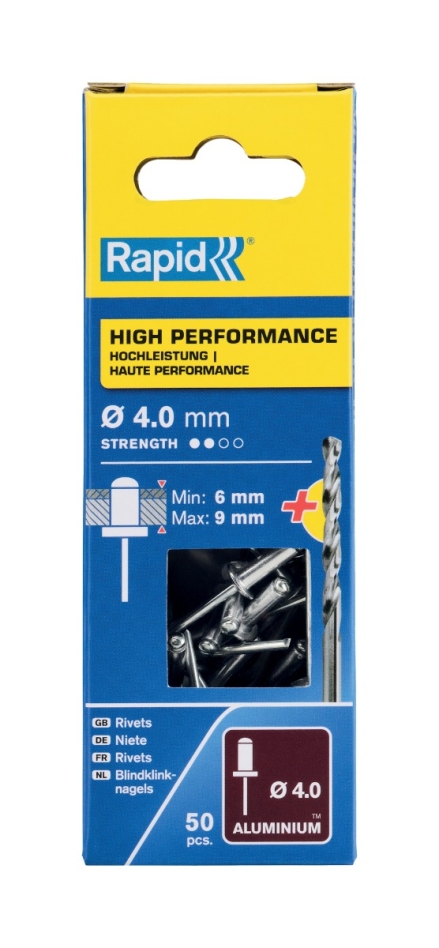 Rapid 5000384 Visokozmogljivi slepi klinasti nageljni vijaki Ø 4,0 x 12 mm 50 kosov