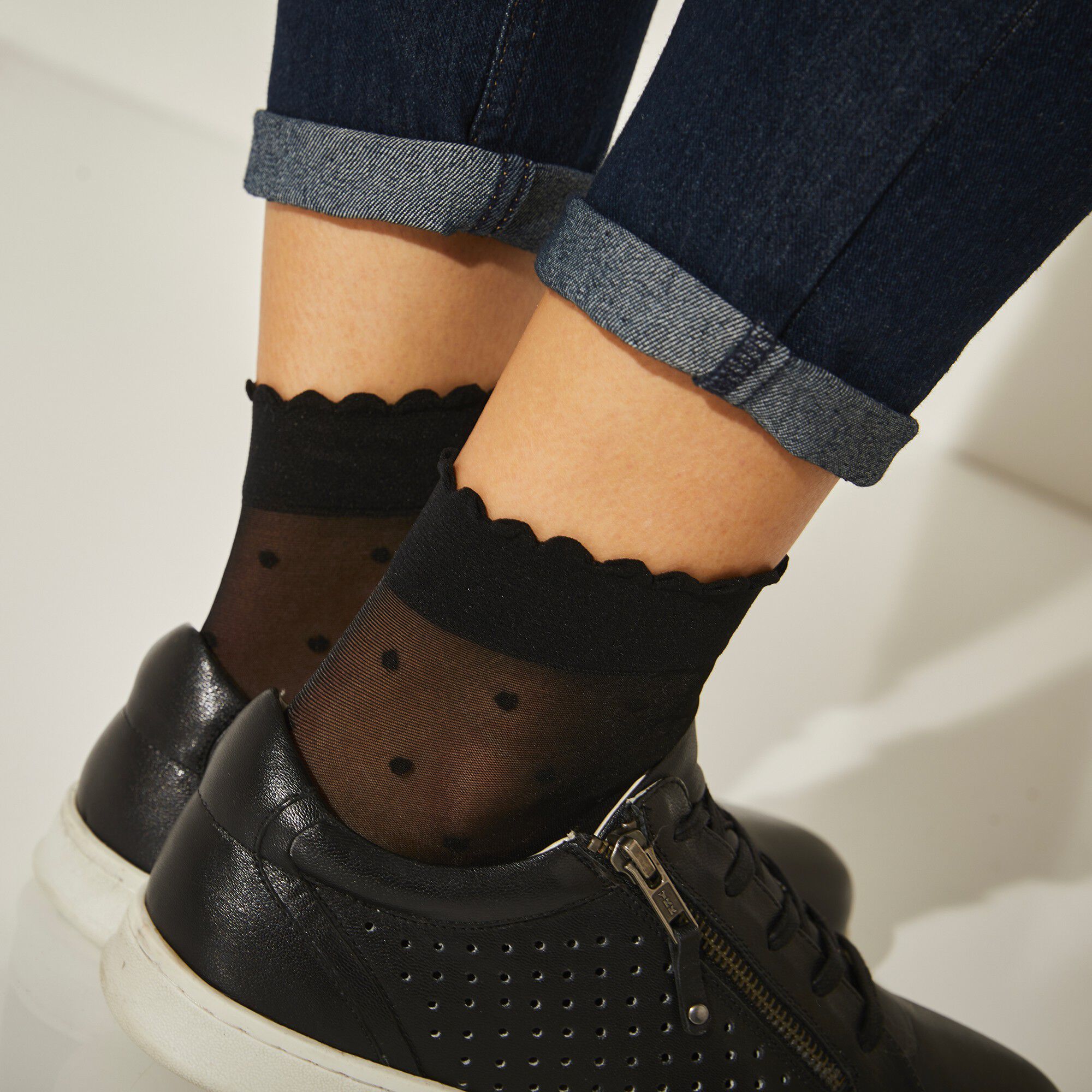 Mi-chaussettes plumetis