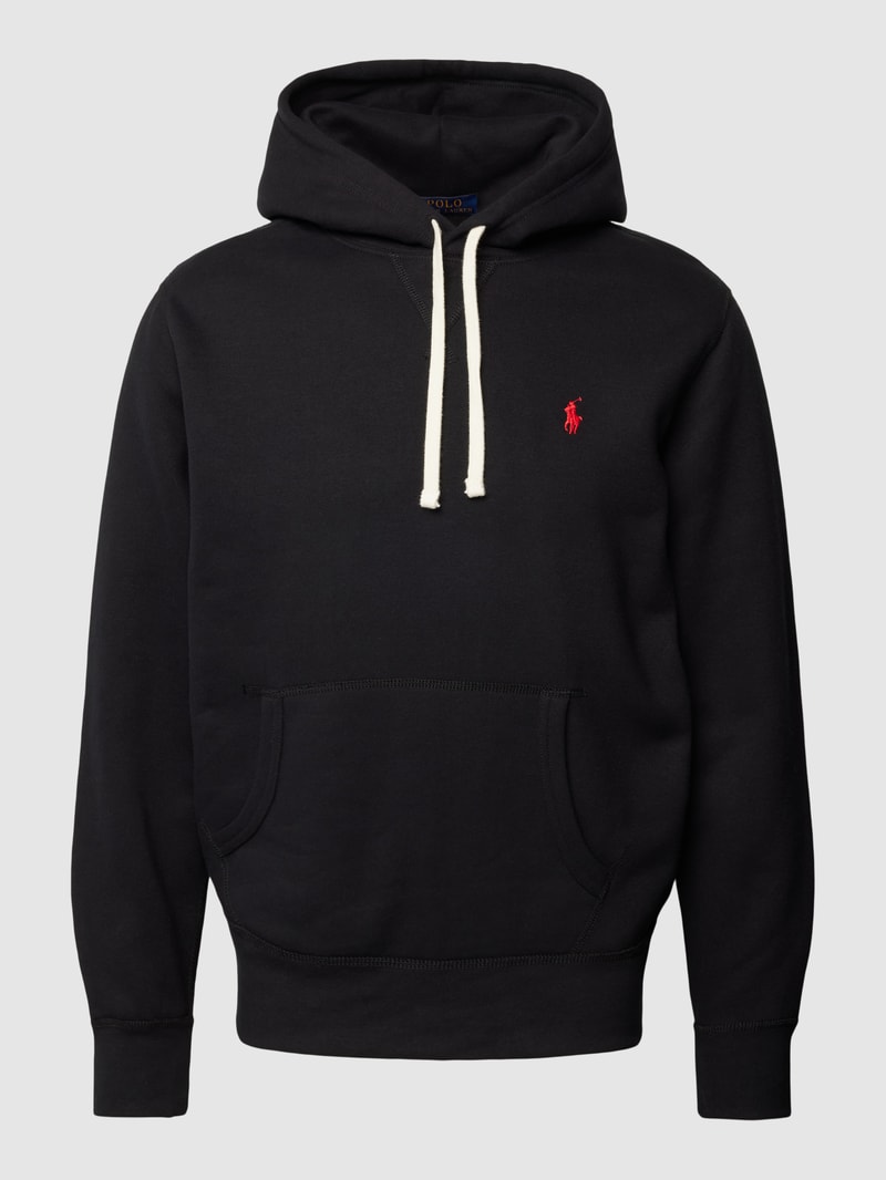 Hoodie mit Label-Stitching in schwarz