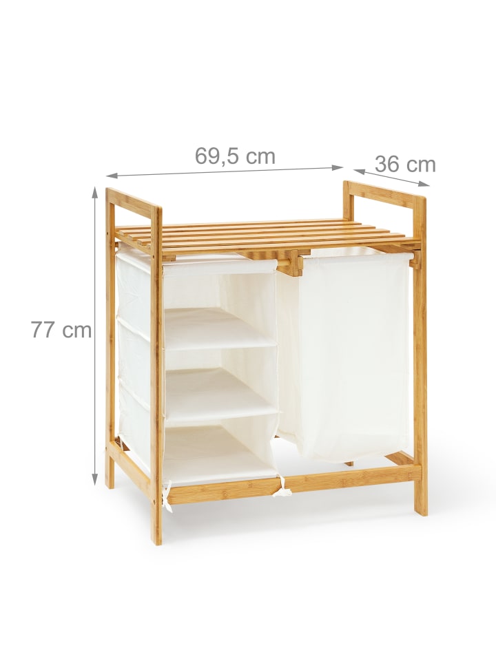 relaxdays Wäschesammler in Natur - (B)69,5 x (H)77 x (T)36 cm günstig kaufen onesize