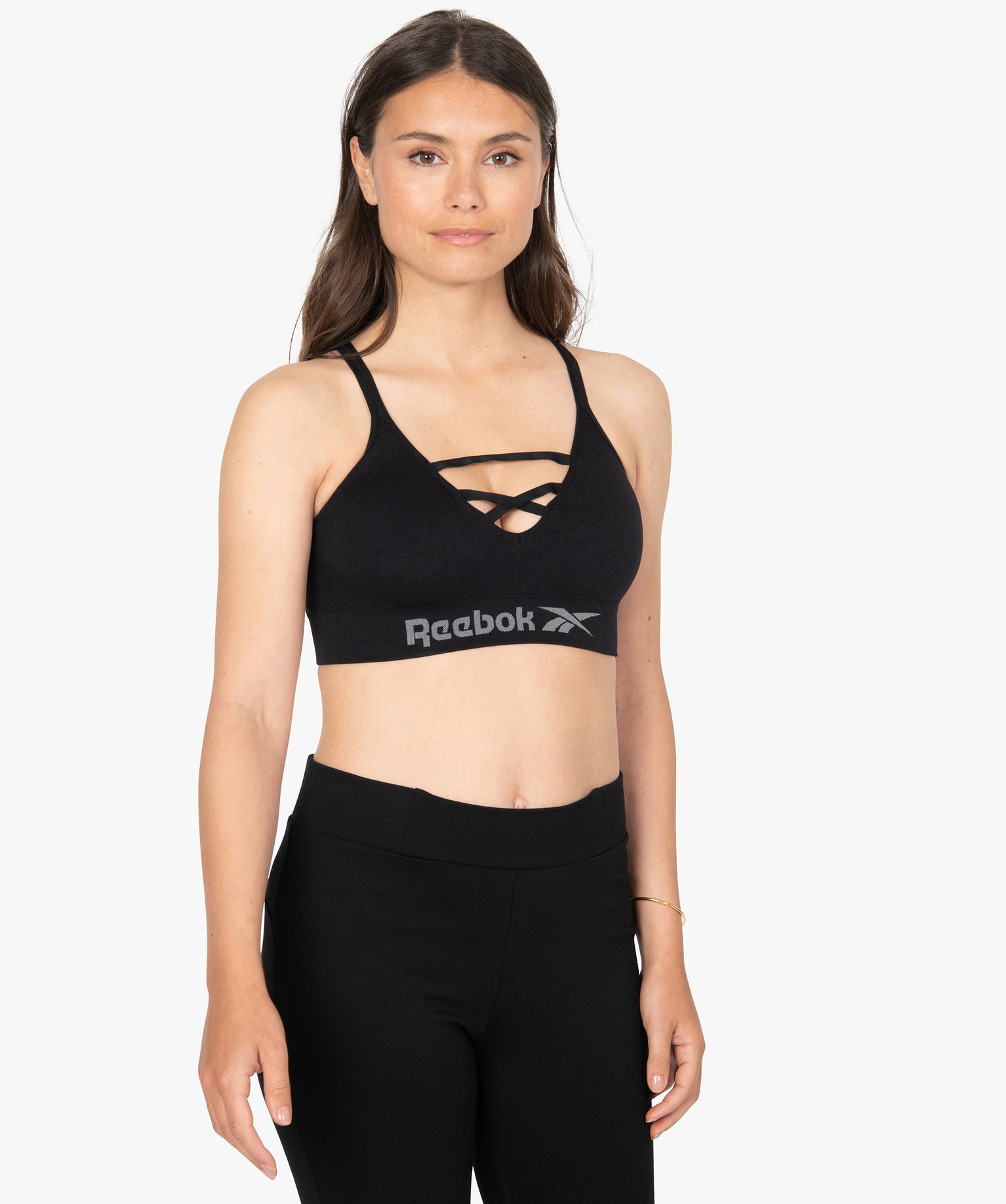 Brassière femme spéciale sport avec dos fantaisie - Reebok noir | GEMO
