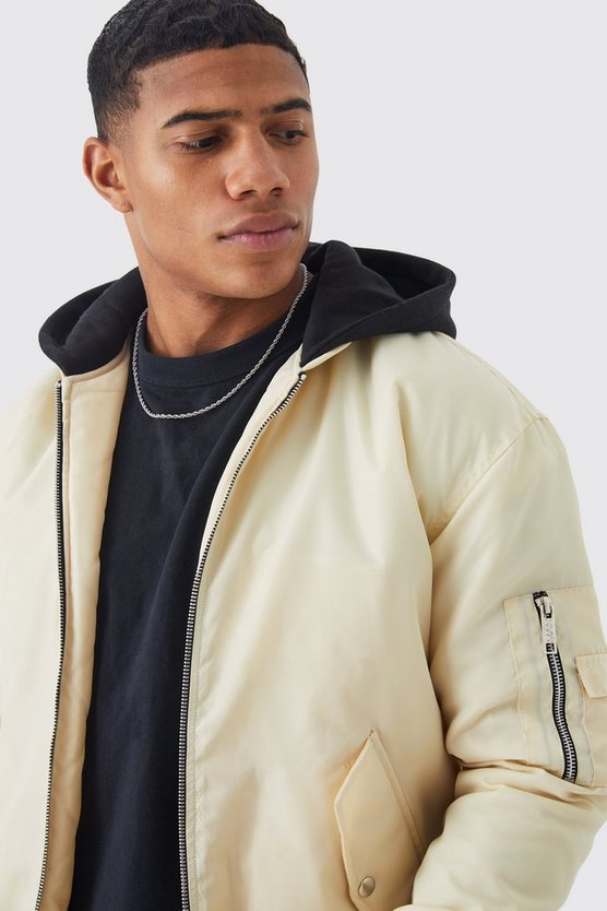 Ma1 Bomberjacke mit Jersey-Kapuze