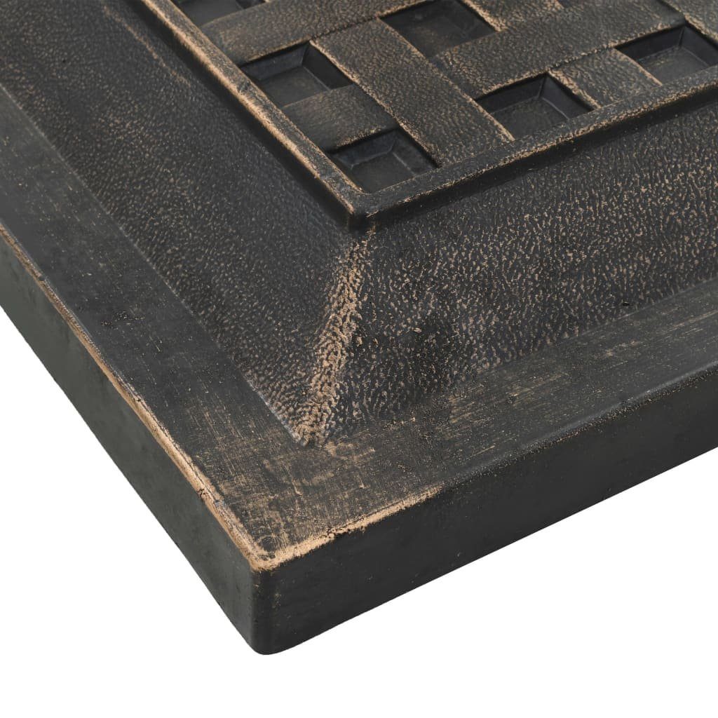 vidaXL Schirmhalter Sonnenschirmfuß Quadratisch 12 kg Bronzefarben Polyharz