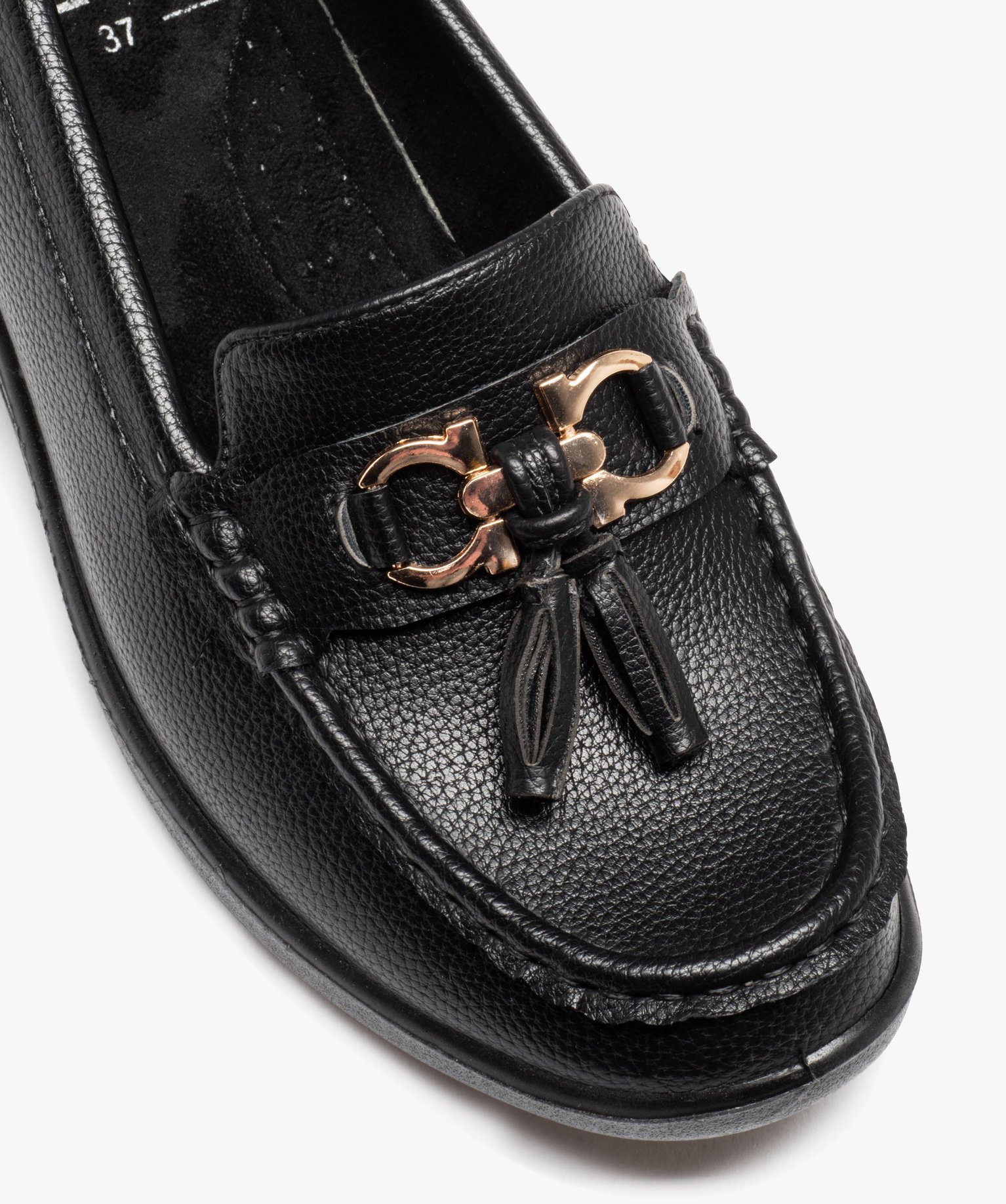 Mocassins femme confort à pampilles avec semelle compensée noir | GEMO
