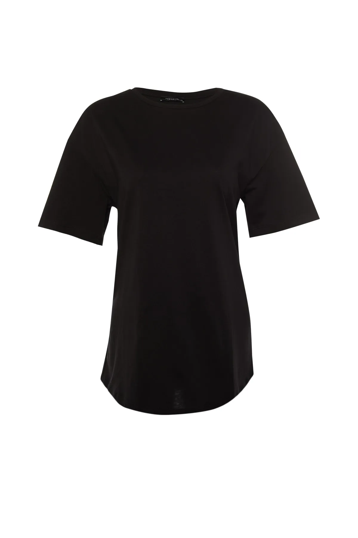 Trendyol Curve  Schwarzes, detailliertes Strick-T-Shirt auf der Rückseite TBSSS22TS0561