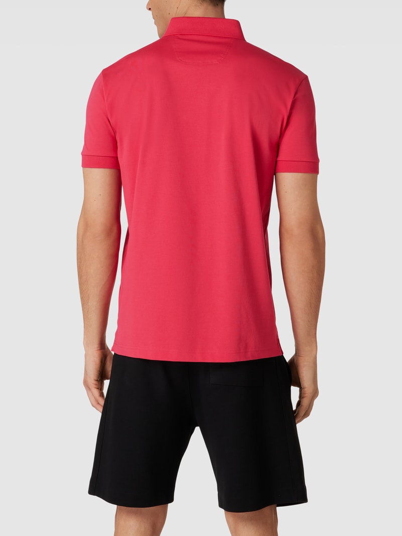 Poloshirt mit Label-Stitching Modell 'Pavel' in pink