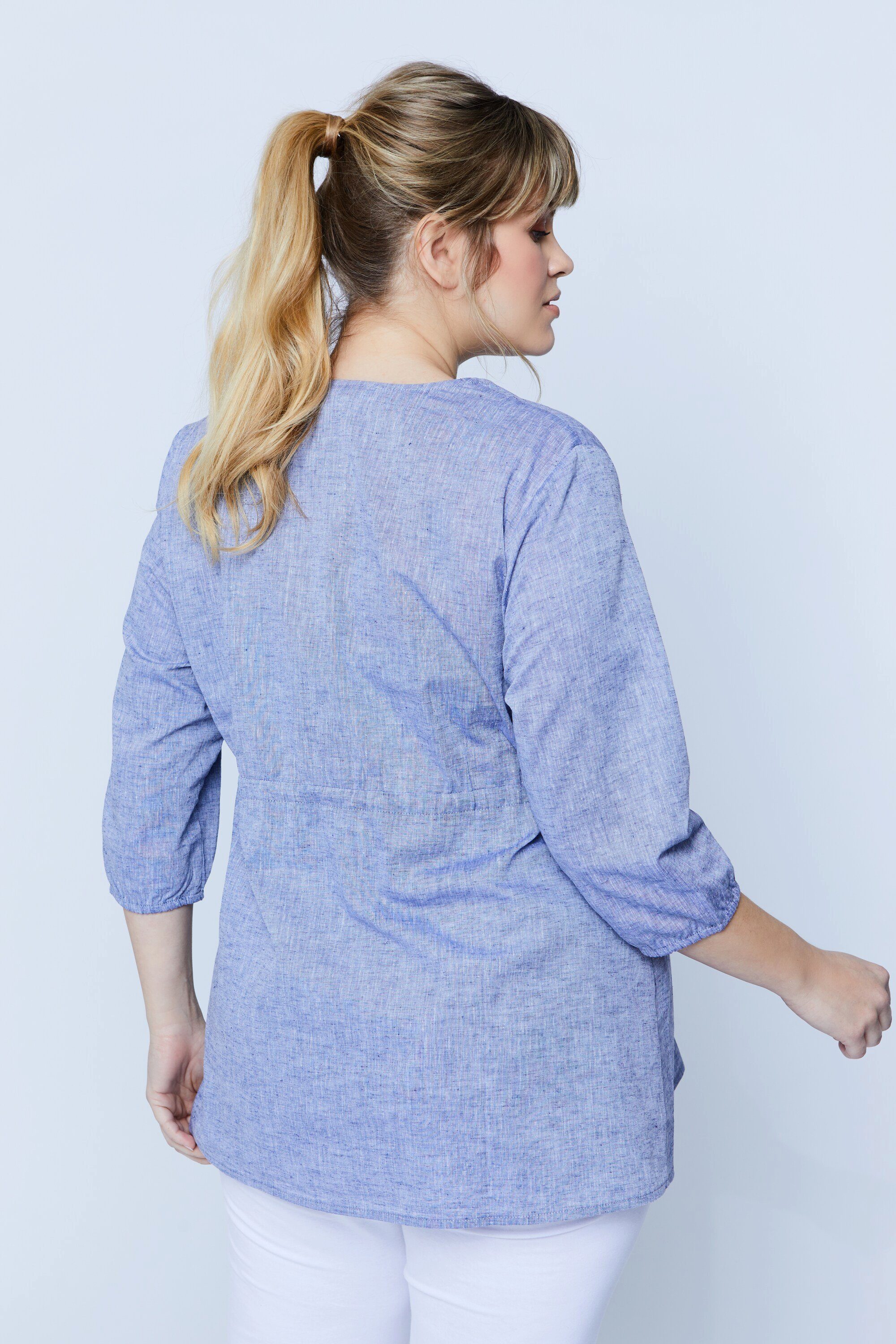 Ulla Popken Umstandsbluse Bellieva-Bluse A-Line elastische Taille 3/4-Ärmel