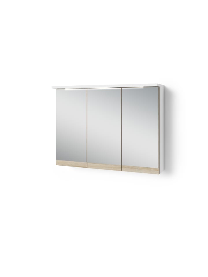 byLiving Spiegelschrank MARINO in Schneeweiß / Eiche - (B) 80 x (H) 60 x (T) 20 cm günstig kaufen onesize