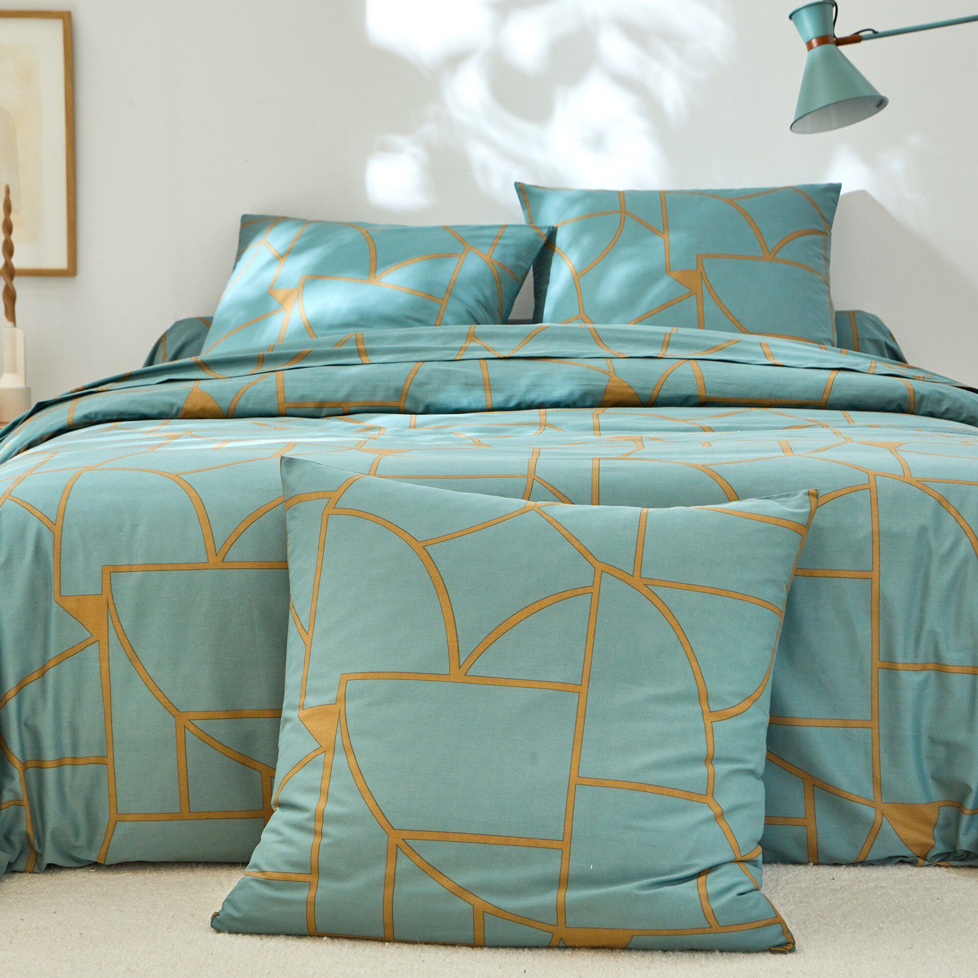 Linge de lit Geoffroy en coton à motifs graphiques
