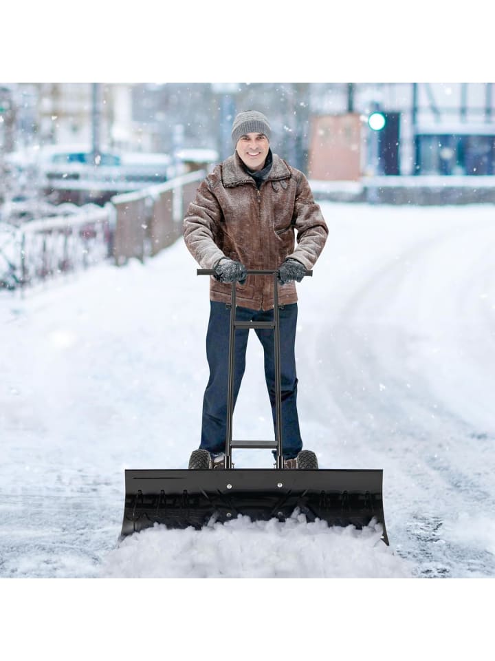 COSTWAY Schneeschaufel mit Rädern in Schwarz günstig kaufen onesize