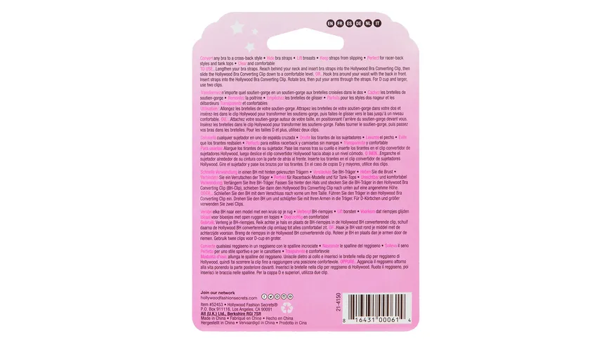 Hollywood Fashion Secrets Durchsichtige BH-Clips