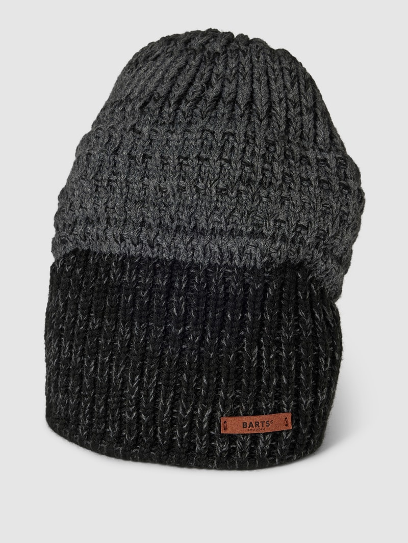 Beanie mit Label-Applikation Modell 'Norve' in schwarz