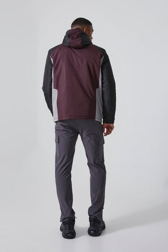 Lockere gepolsterte Ripstop Colorblock Jacke