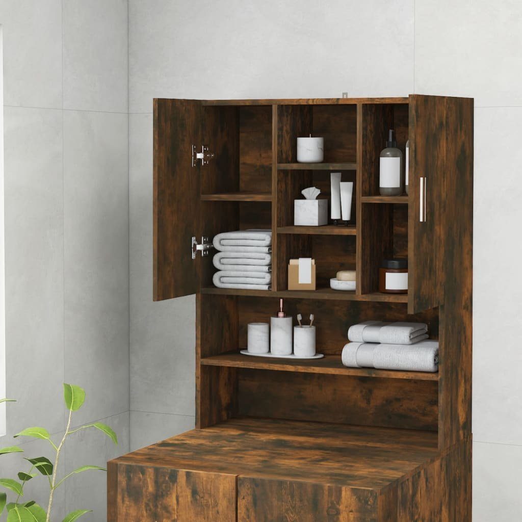 vidaXL Waschmaschinenumbauschrank Waschmaschinenschrank Räuchereiche 70,5x25,5x90 cm