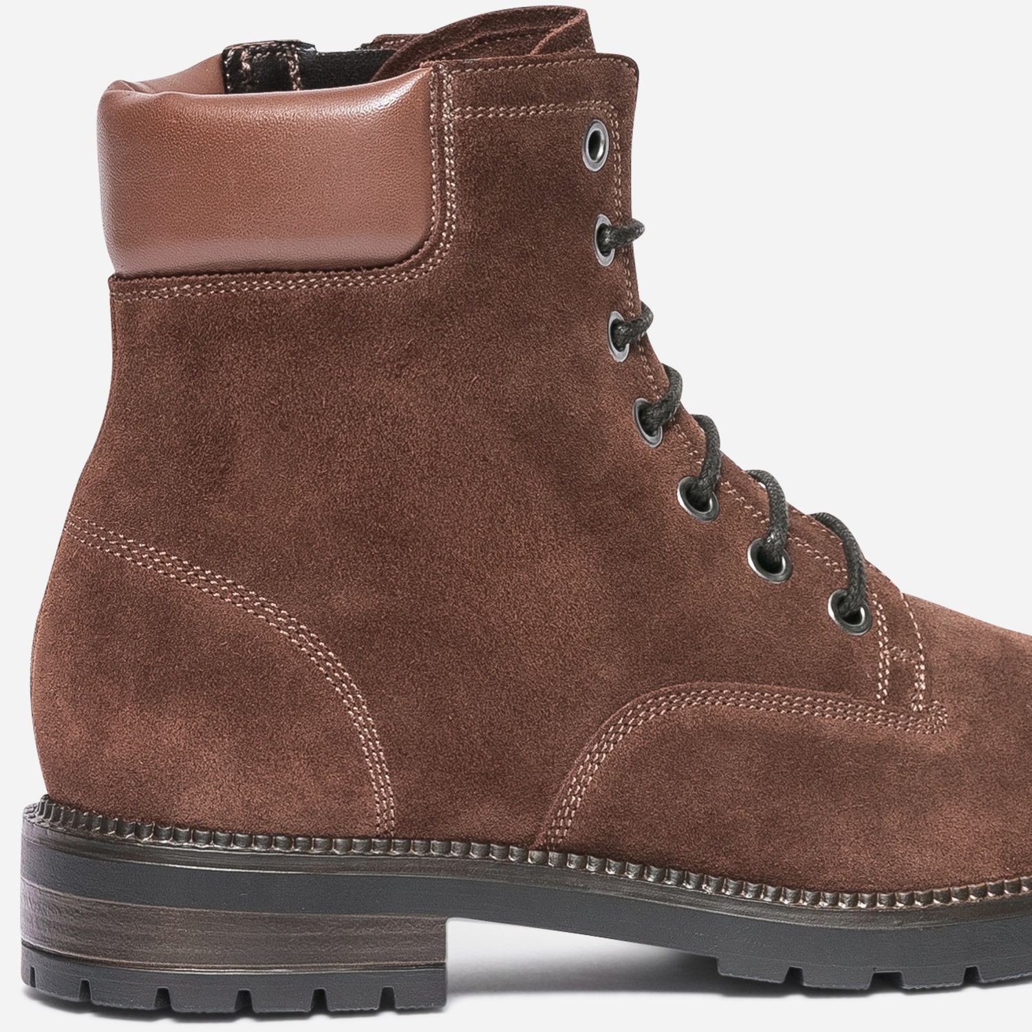 Bottine TEXTO marron éco-conçue en cuir velours