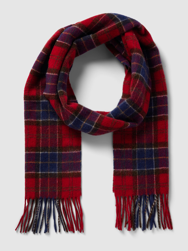 Schal aus Lanawolle mit Tartan-Muster in rot