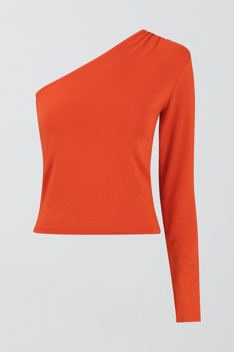 Soft touch one shoulder top