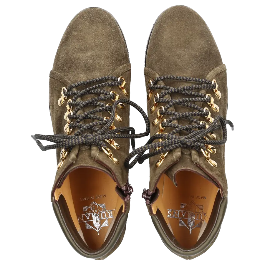 Truman's - Schnürstiefeletten 8623 Veloursleder - grün