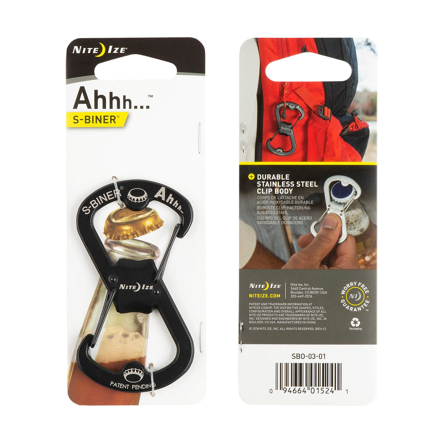 Stainless Bottle Opener S-Biner Karabiner