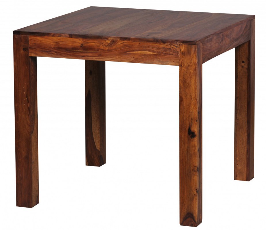Wohnling Design Esstisch quadratisch Massiv 80 x 80 cm Sheesham Massivholz