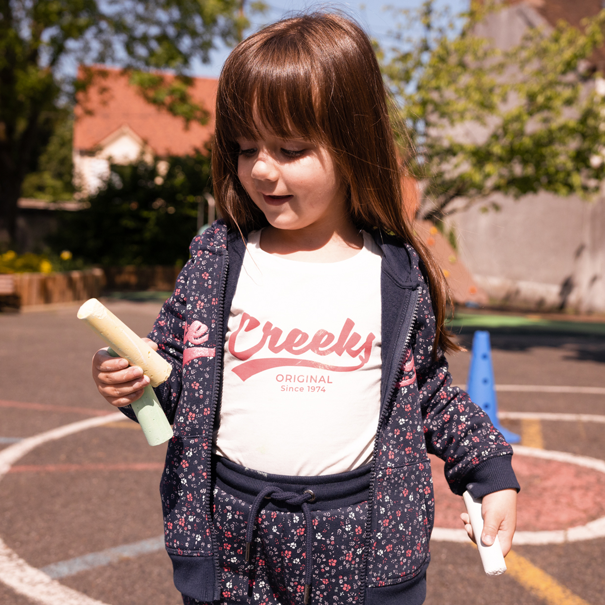 T-shirt manches courtes Creeks blanc fille | La Halle