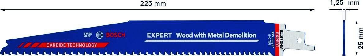Bosch Blauw Accessoires 2608900400 Expert âWood with Metal Demolitionâ S 1167 XHM reciprozaagblad 10-delig