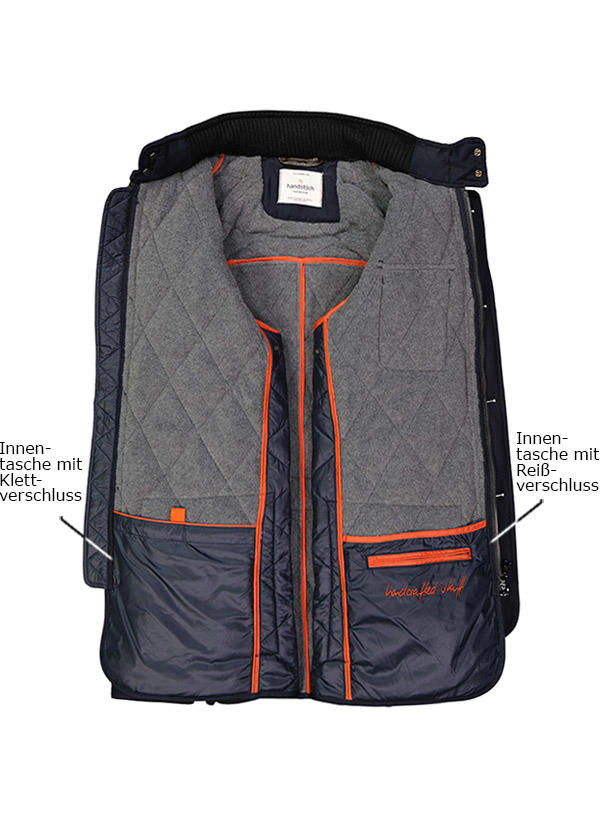 handstich, Steppjacke, Mikrofaser, nachtblau