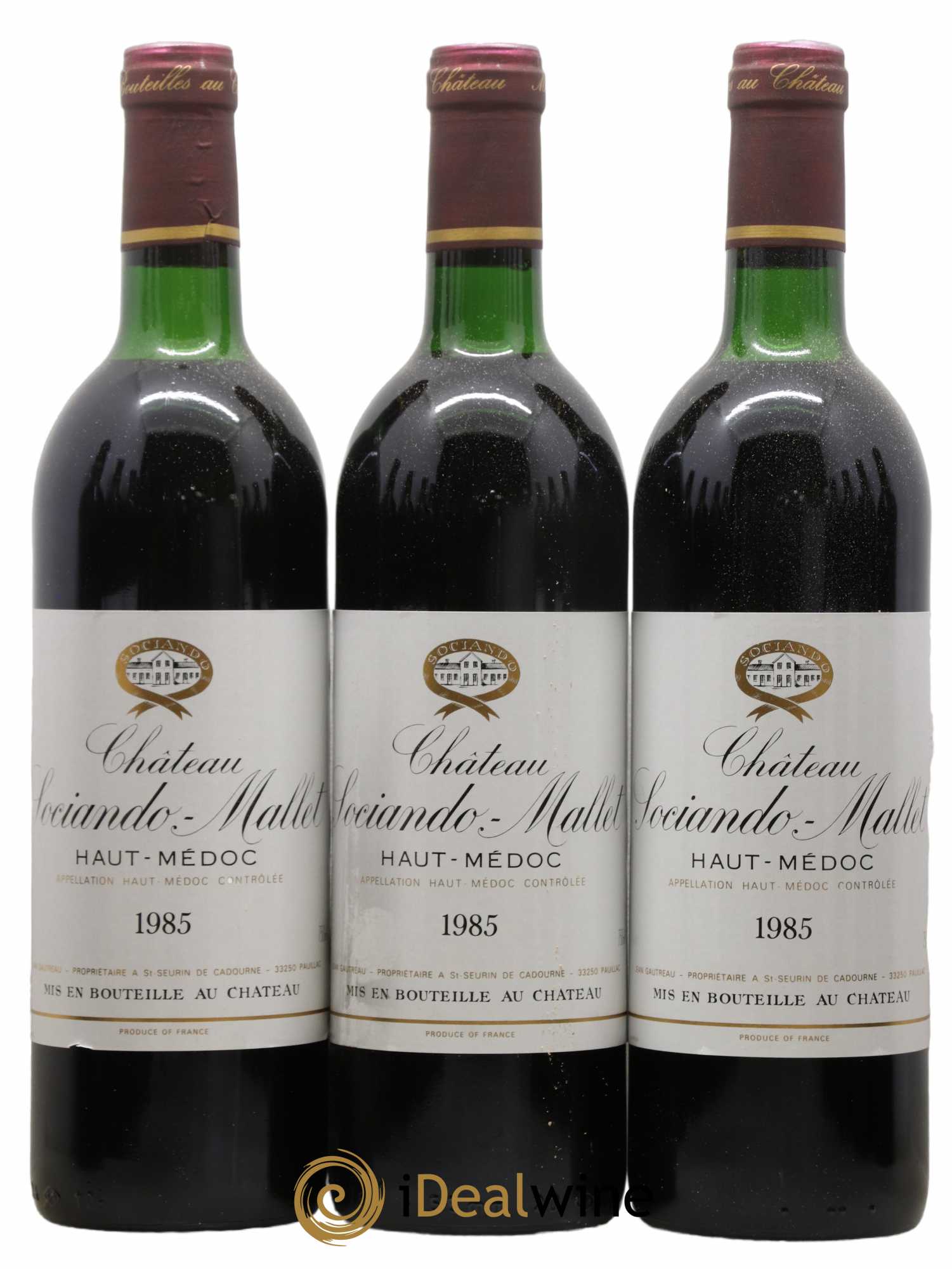 Château Sociando Mallet  1985 - Lot de 12 Bouteilles