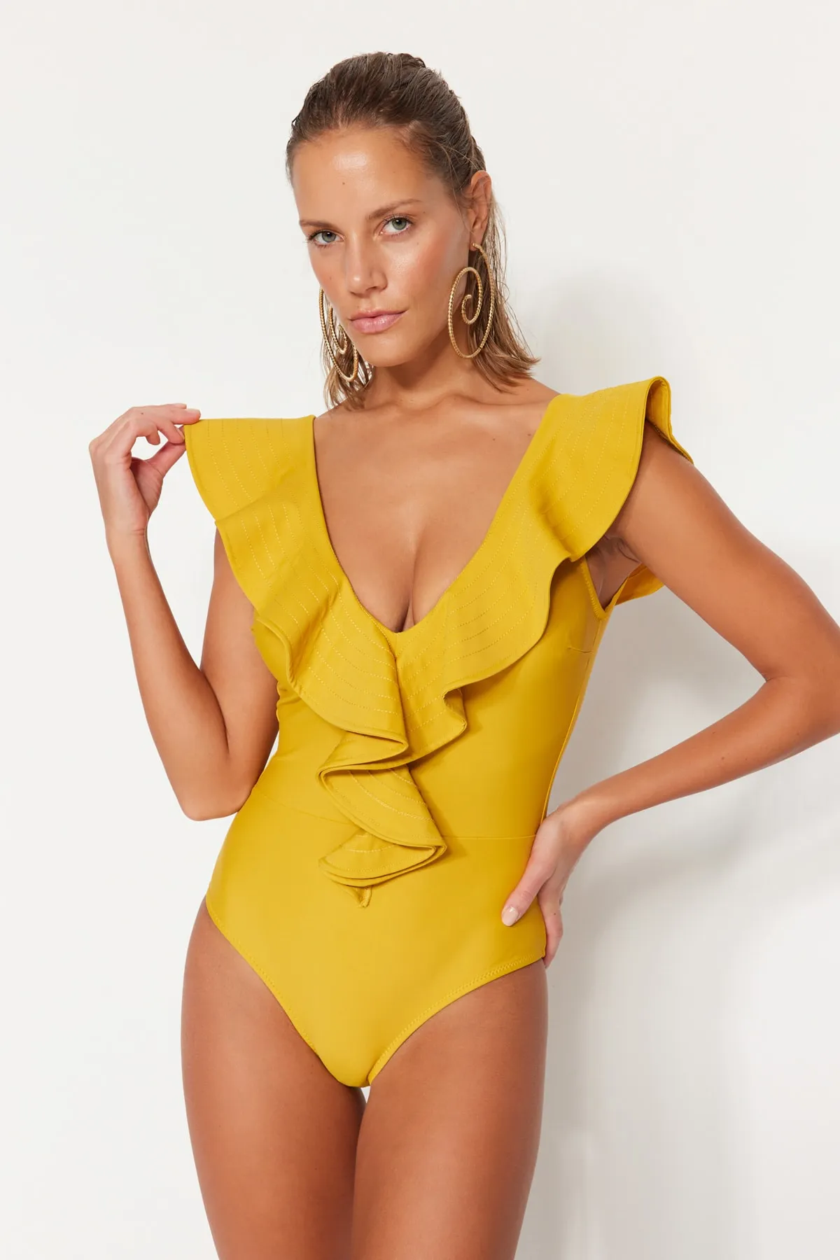 Trendyol Collection  Badeanzug - Gelb - Unifarben