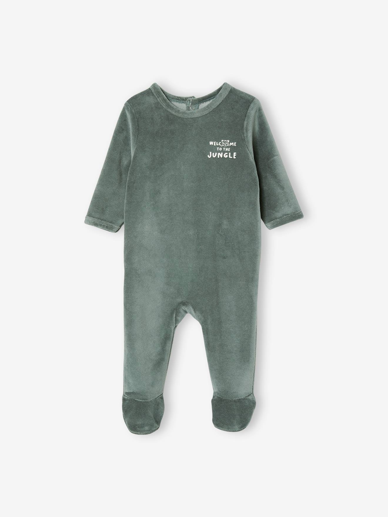 Lot de 3 pyjamas en velours bébé ouverture dos BASICS lot curcuma