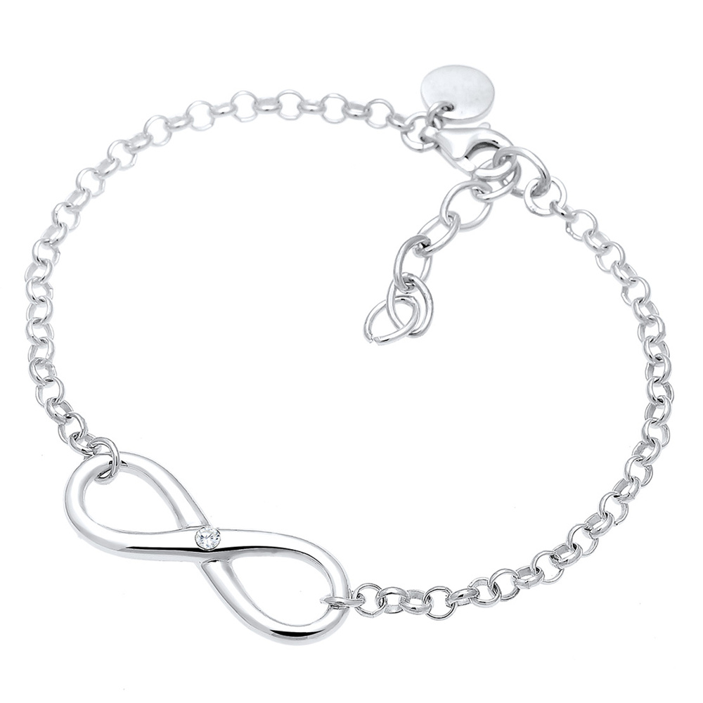 Elli Elli Bracelet Infinity Zircon Bracelet Femme - (925/1000) Argent Bracelet