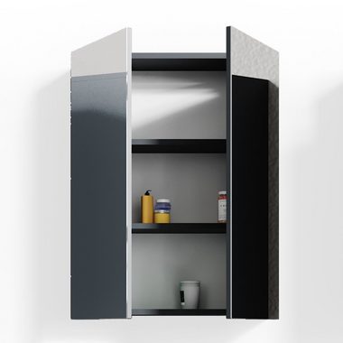 Vicco Badezimmerspiegelschrank Badmöbelset Spiegelschrank FREDDY Anthrazit Hochglanz
