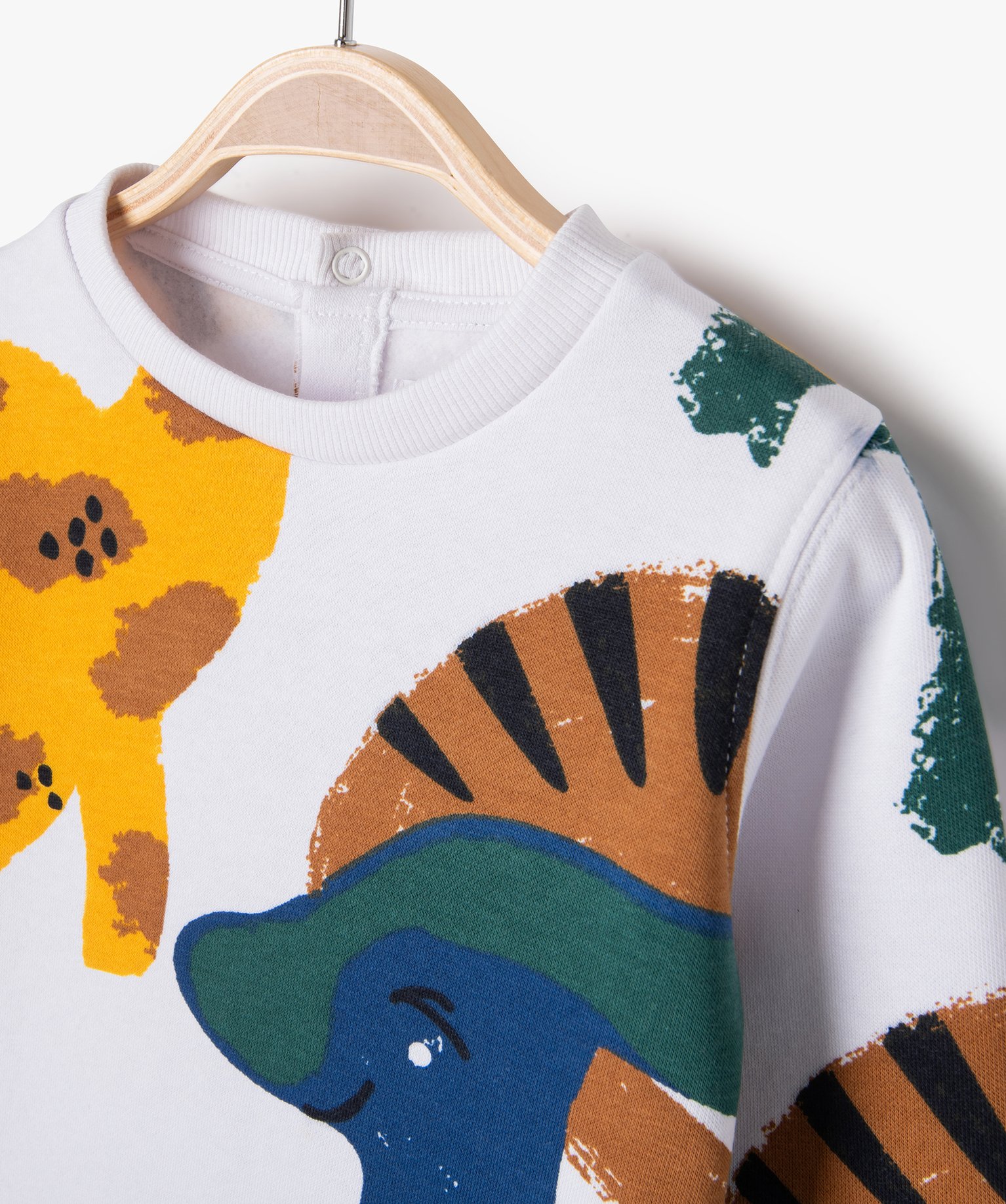 Sweat en molleton doux avec motifs bébé Garçon blanc | GEMO