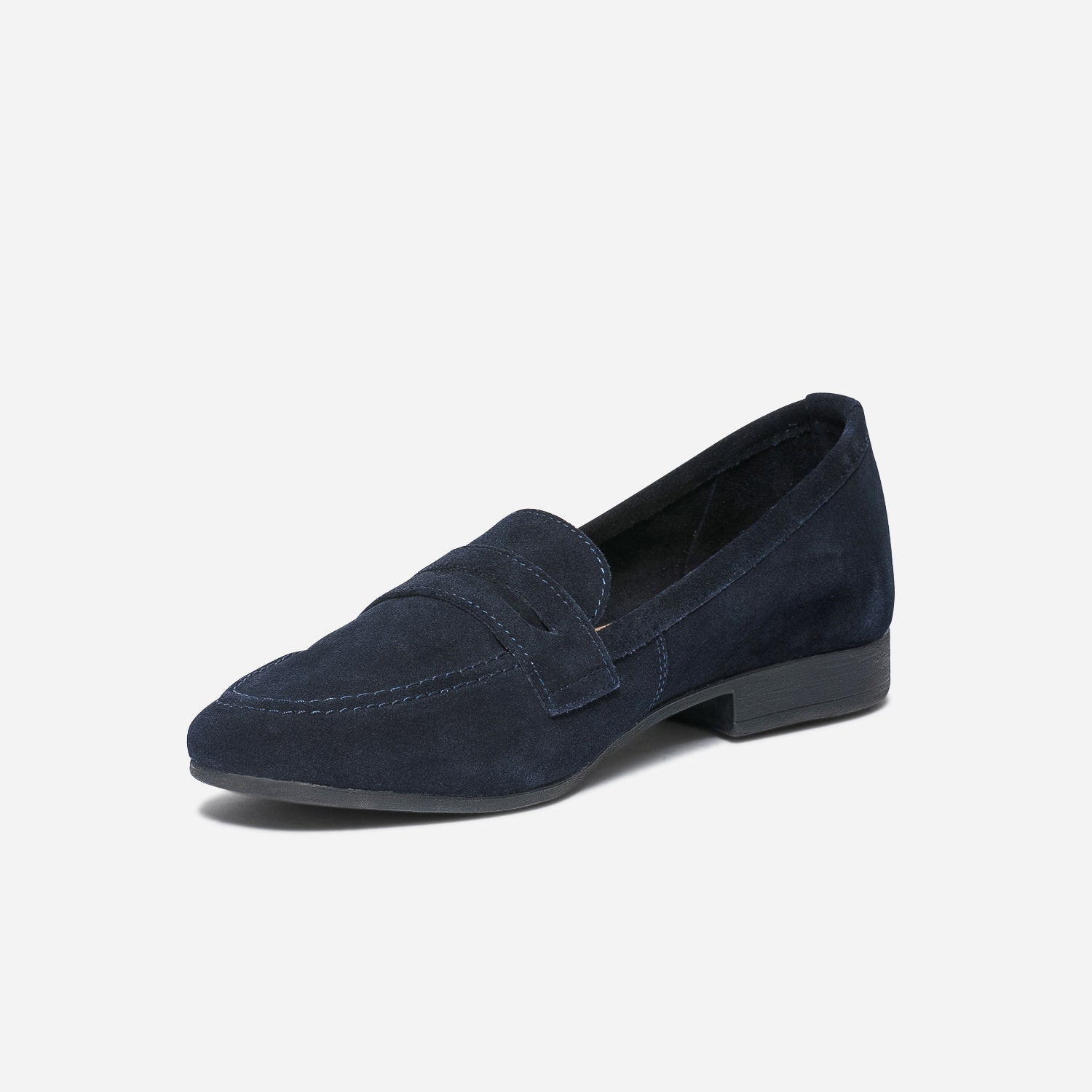Mocassin marine éco-conçu en cuir velours