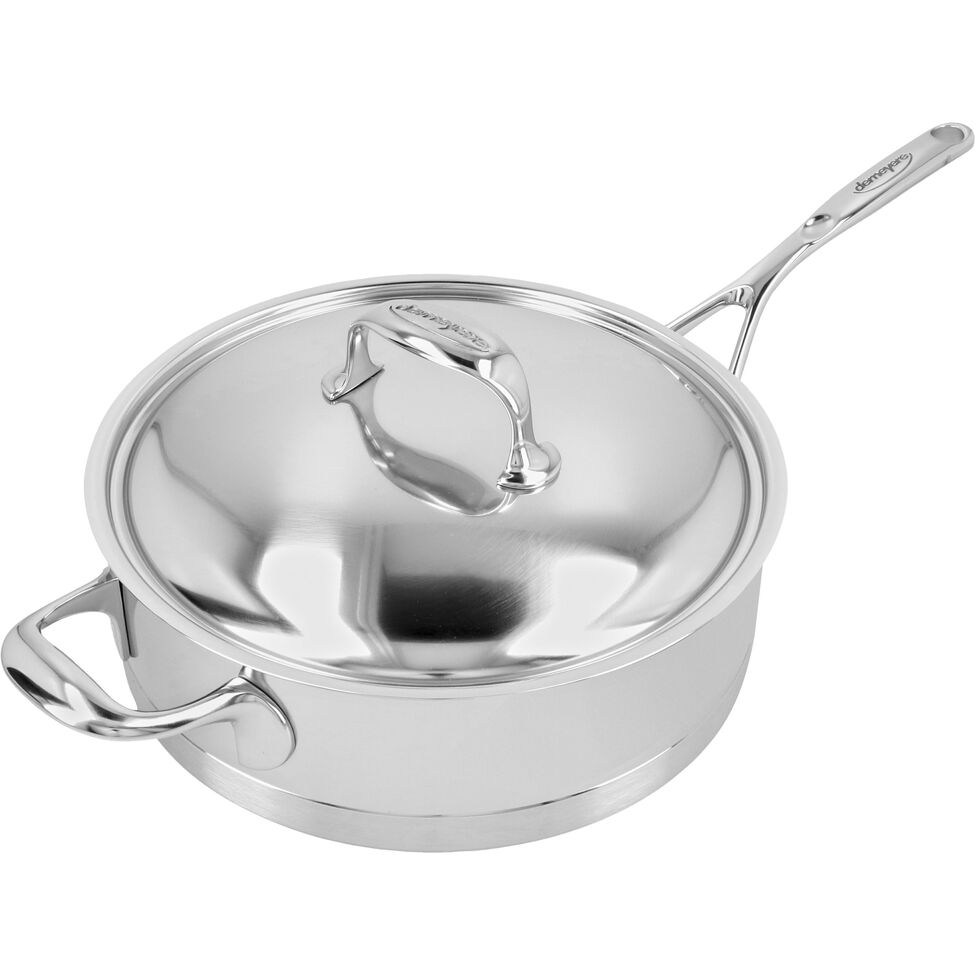 Stieltopf mit Deckel, niedrig 28 cm, 18/10 Edelstahl