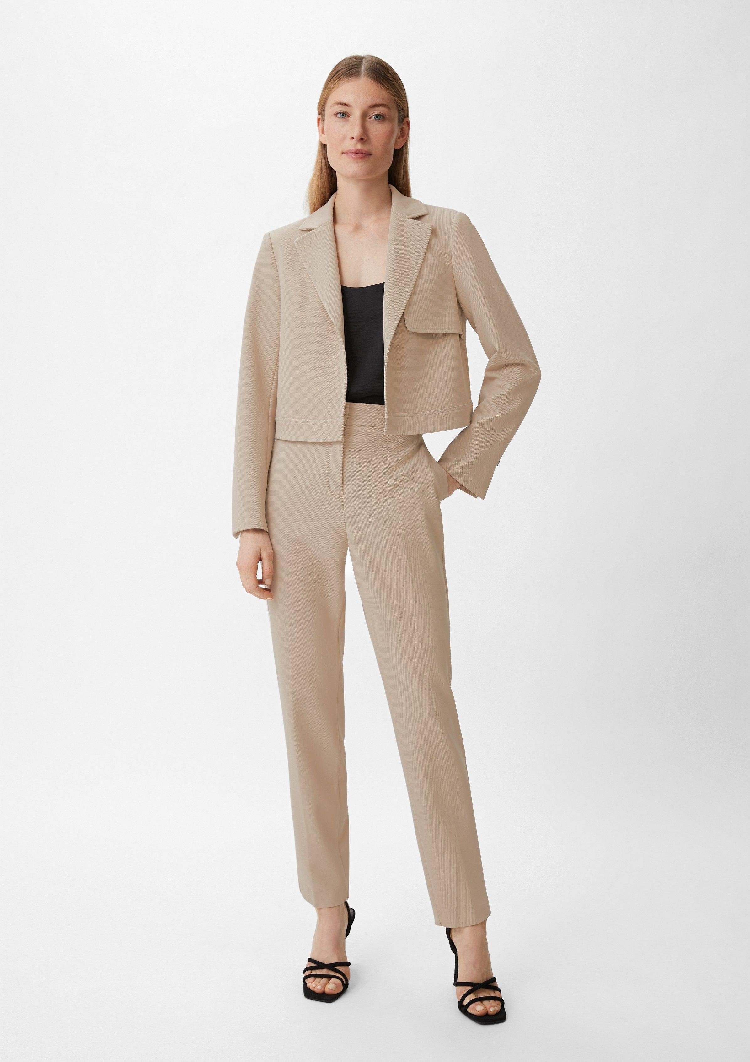 Comma Blusenblazer Kurzer Blazer aus Viskosemix Logo