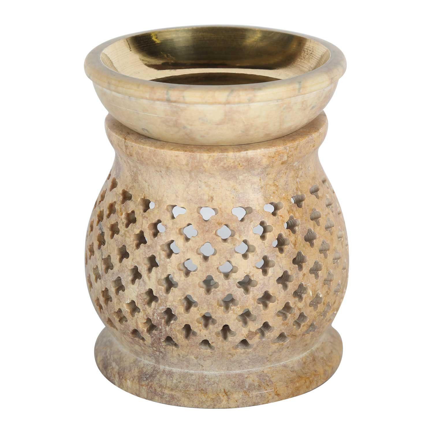 Casa Moro Duftlampe Orientalische Duftlampe Namaste aus Soapstone Diffusor Teelicht, handgeschnitzt