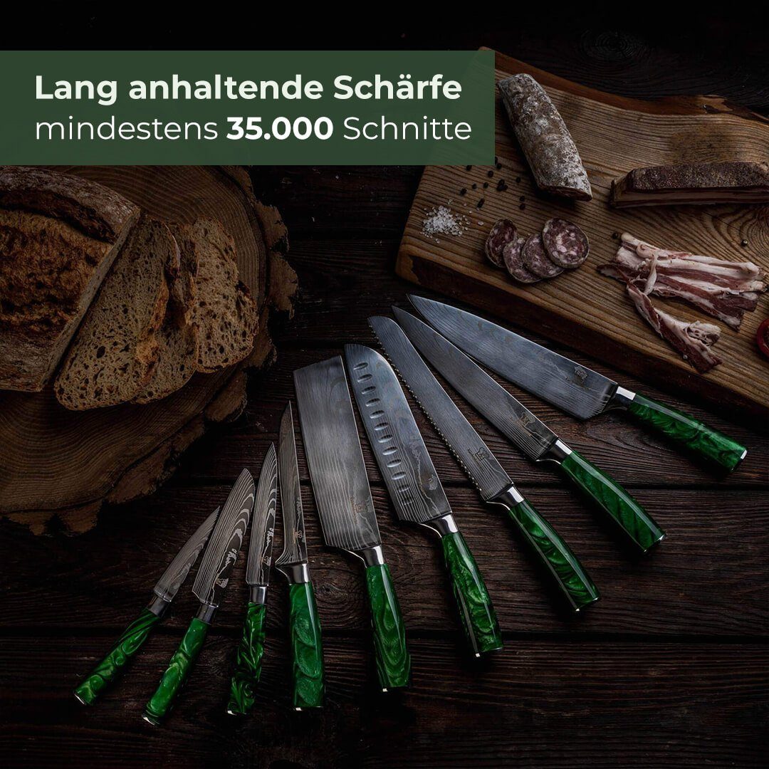 Küchenkompane Messer-Set Messerset mit magnetischem Messerblock - 8-teiliges Küchenmesser Set (2-tlg)
