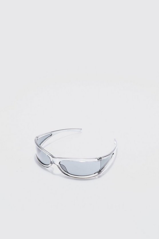 Graue Visier-Sonnenbrille