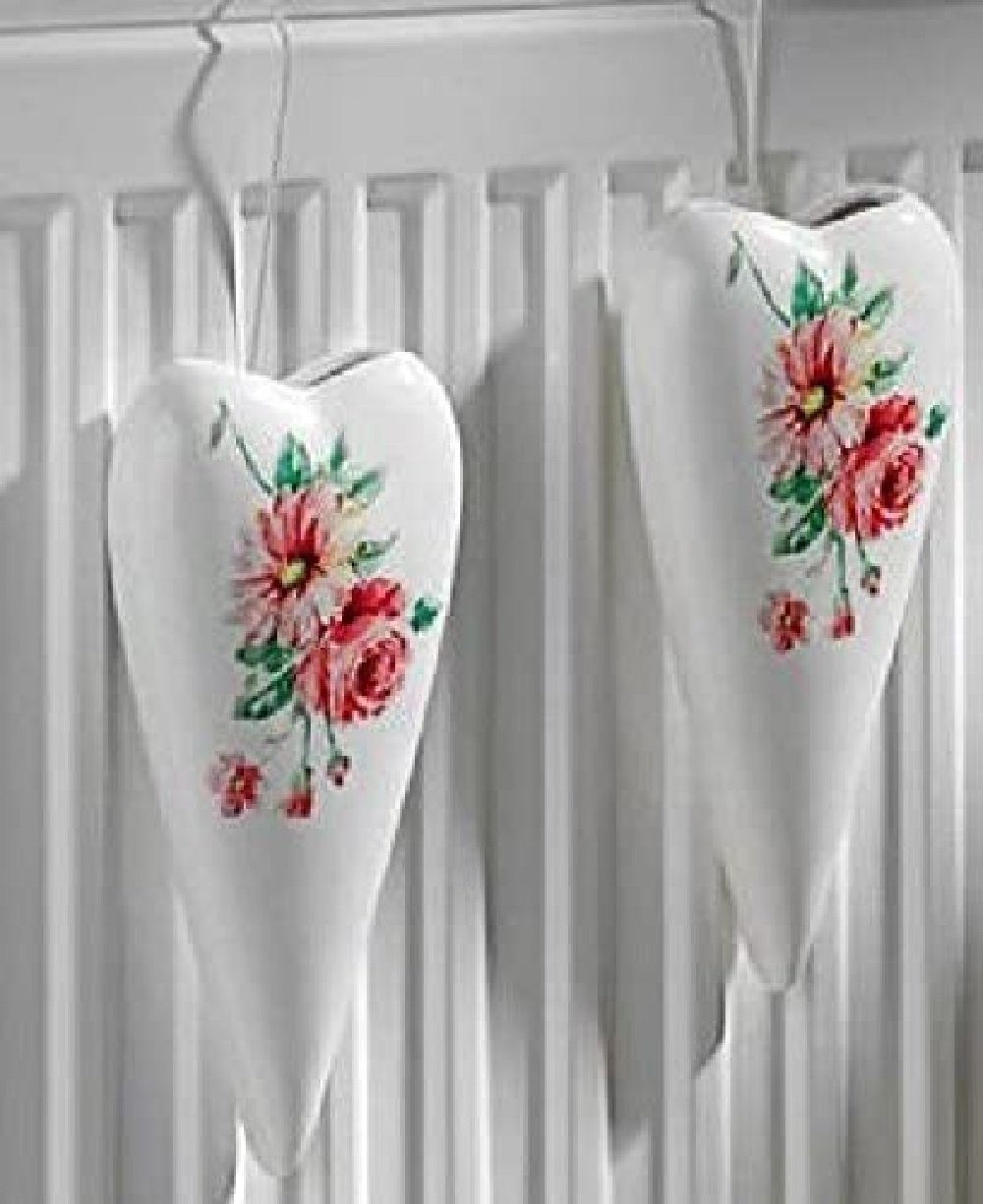 JOKA international Luftbefeuchter Luftbefeuchter Rosenherz 2er Set 16390, Luftbefeuchter 2er Set mit Rosendruck