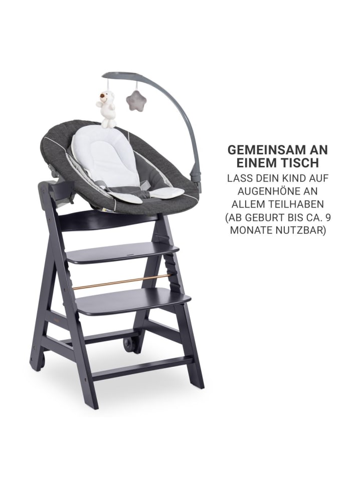 Hauck Beta Plus Dark Grey 5-tlg. Newborn Set - Hochstuhl in grau günstig kaufen onesize